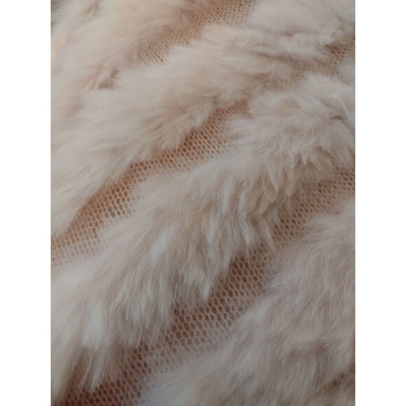 Christopher & Banks Rabbit Fur & Knit Light Pink Poncho Shawl Sweater One Size - Picture 12 of 12